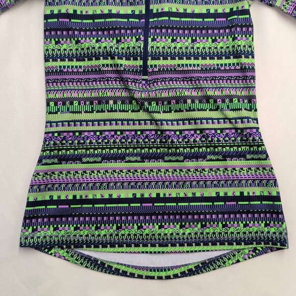 Nike Pro Dri-FIT‎ Women's Long-Sleeve Half-Zip Top S - Green Pattern - Picture 6 of 10